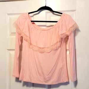 Large pink Hollister off the shoulder shirt
